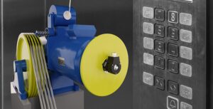 encoder fitted to the servo motor in elevator